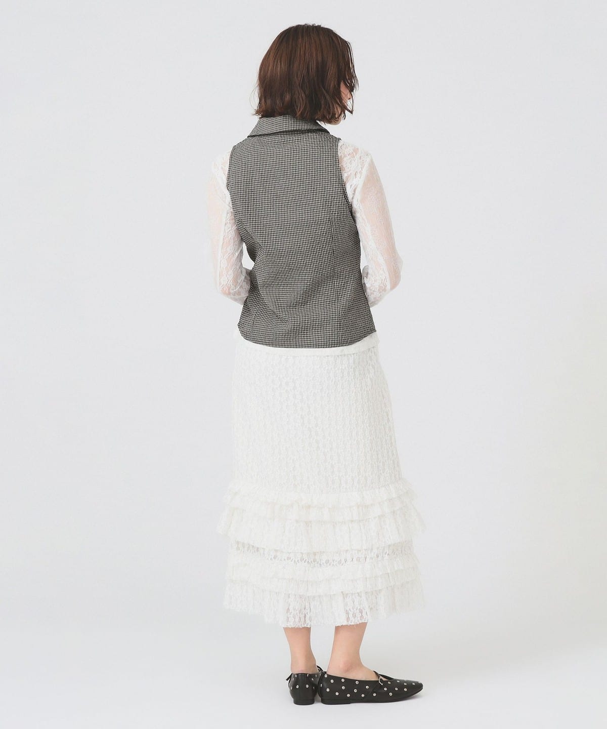 Ray BEAMS（レイ ビームス）サッカー チェック フリル ノースリーブ