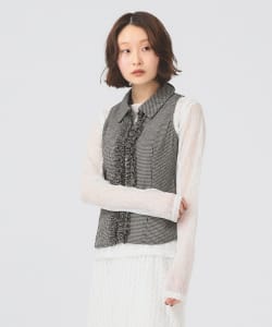 サッカー チェック フリル ノースリーブ