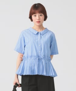 プリーツ キリカエ ハーフスリーブ シャツ