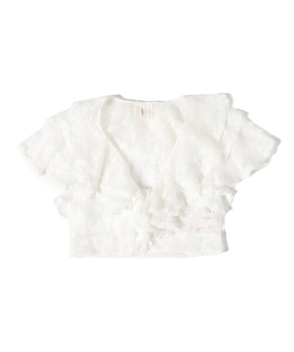 YUHAN WANG / Floral Lace Cropped Blouse