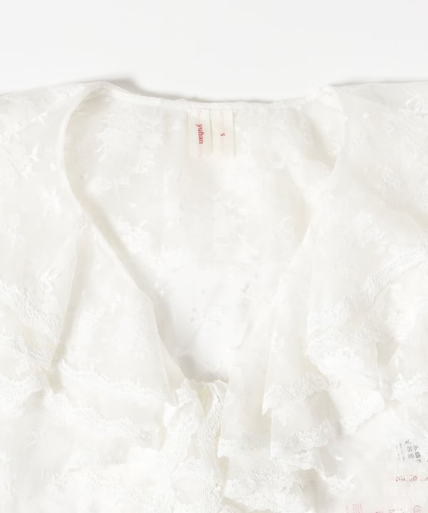 YUHAN WANG / Floral Lace Cropped Blouse