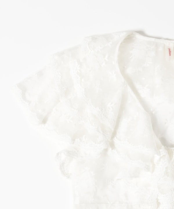 YUHAN WANG / Floral Lace Cropped Blouse