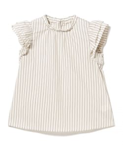 ストライプ ティアード フリルスリーブ ブラウス