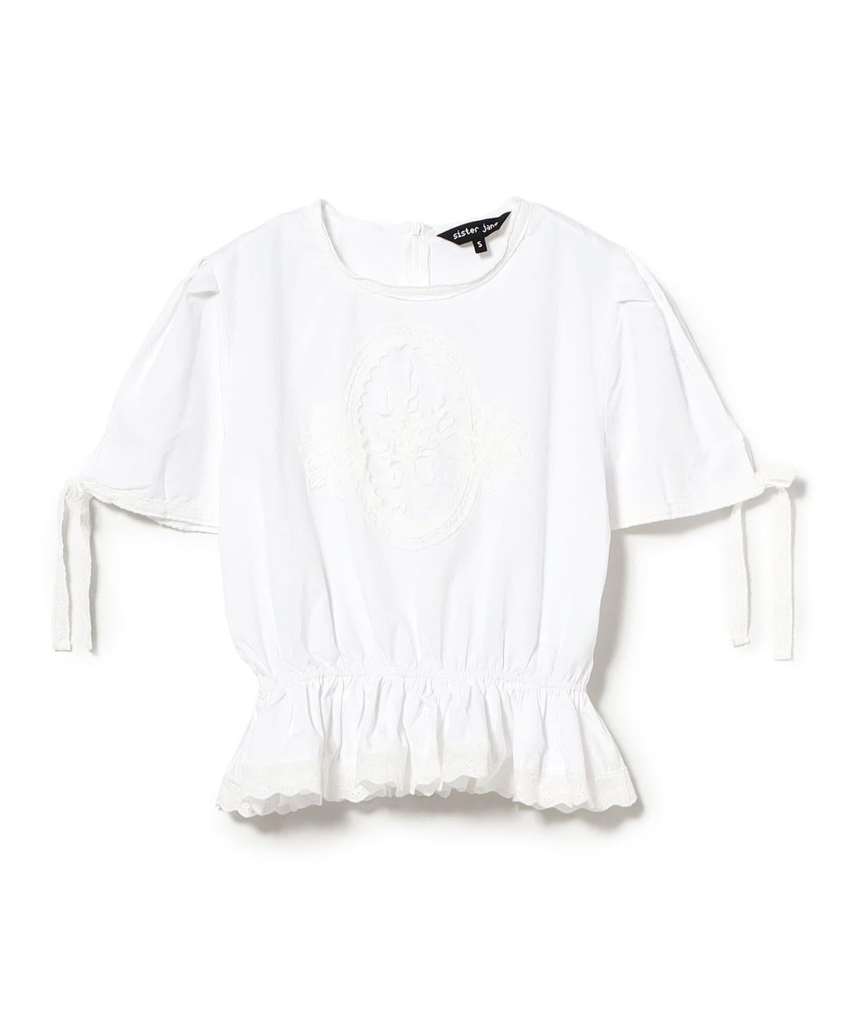 ビームスボーイ  sister jane レースブラウス　オフホワイト sister jane / Orin Spot Bow Shirt（シャツ/ブラウス）｜Sister Jane