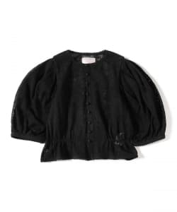 VIVIANO / Embroidered Lace Puff Top