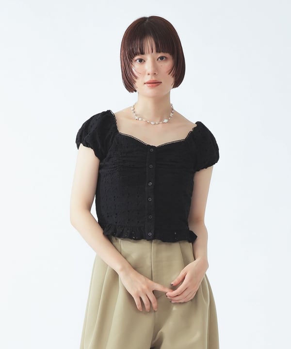 レース パフスリーブ ビスチェ BEAMS STAFF：H164　Size：ONE SIZE