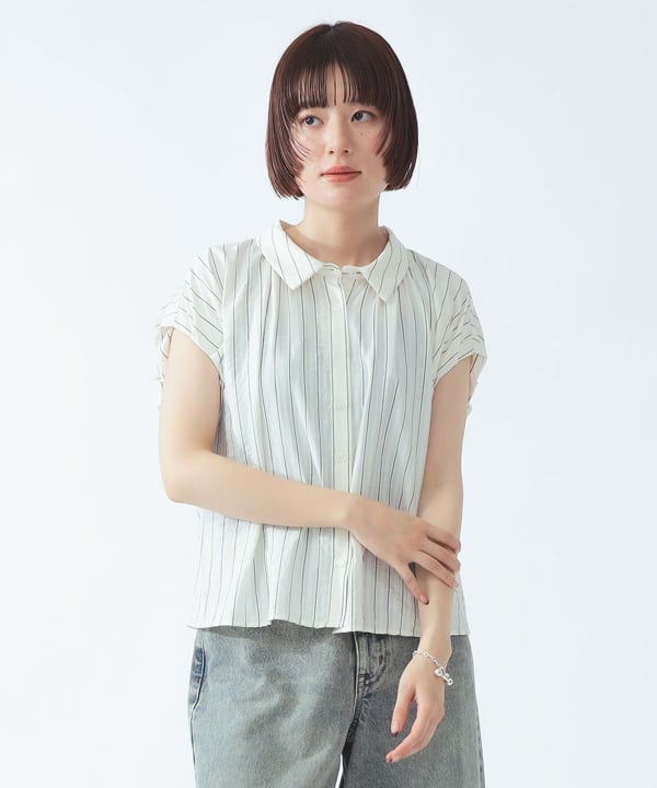 バルーン フレンチスリーブ シャツ BEAMS STAFF：H164　Size：ONE SIZE