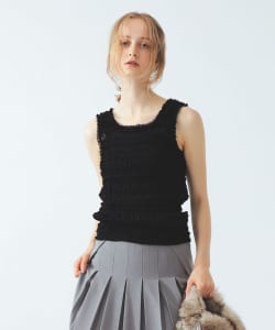 シフォン シャーリング タンクトップ