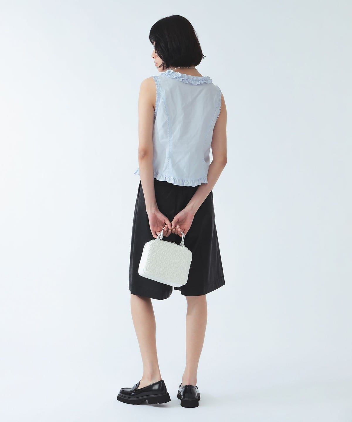 新品タグ付き Ray BEAMS フリルトリムノースリーブ Ray BEAMS（レイ ビームス）フリル トリム ノースリーブ（シャツ