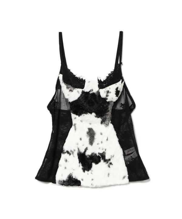 YUHAN WANG / Faux Fur Lace Corset