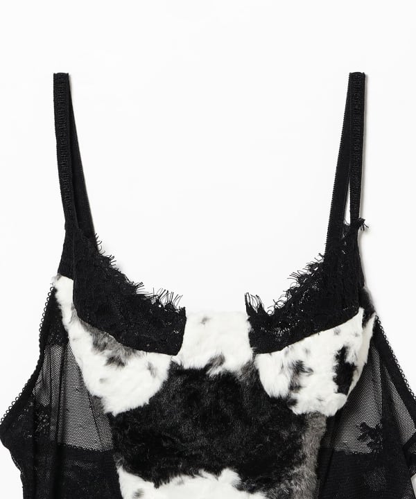 YUHAN WANG / Faux Fur Lace Corset