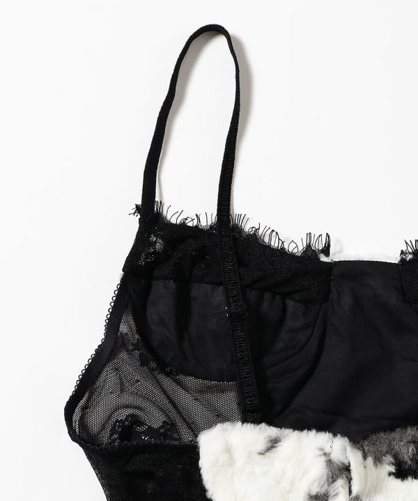 YUHAN WANG / Faux Fur Lace Corset