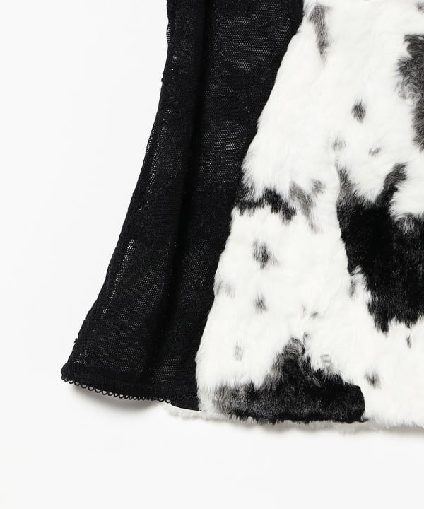 YUHAN WANG / Faux Fur Lace Corset