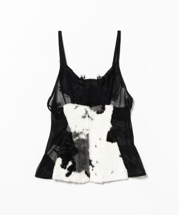 YUHAN WANG / Faux Fur Lace Corset