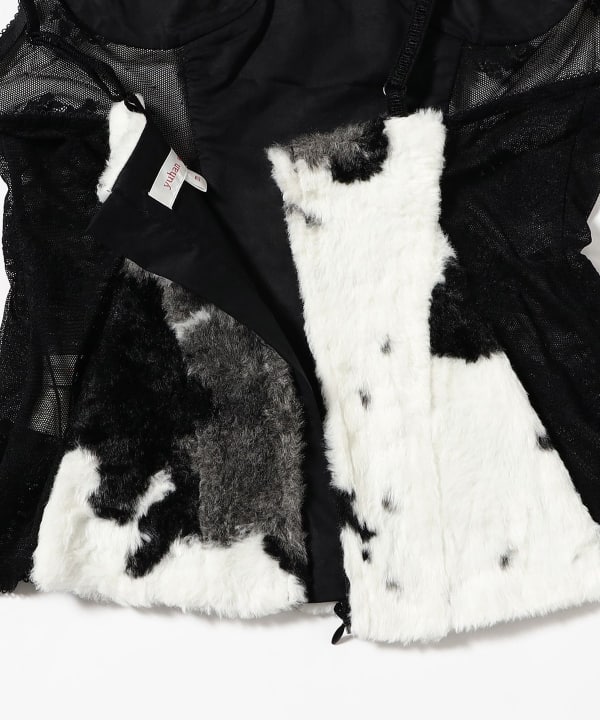 YUHAN WANG / Faux Fur Lace Corset