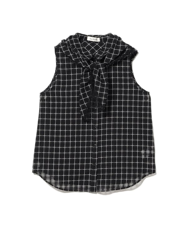 Checked babushka sleeveless shirt