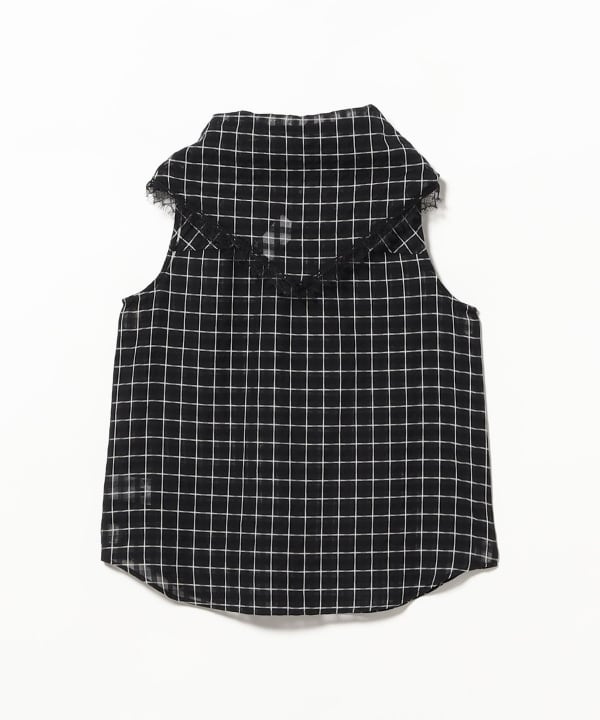 Checked babushka sleeveless shirt