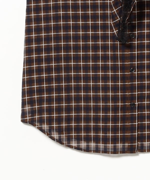 Checked babushka sleeveless shirt