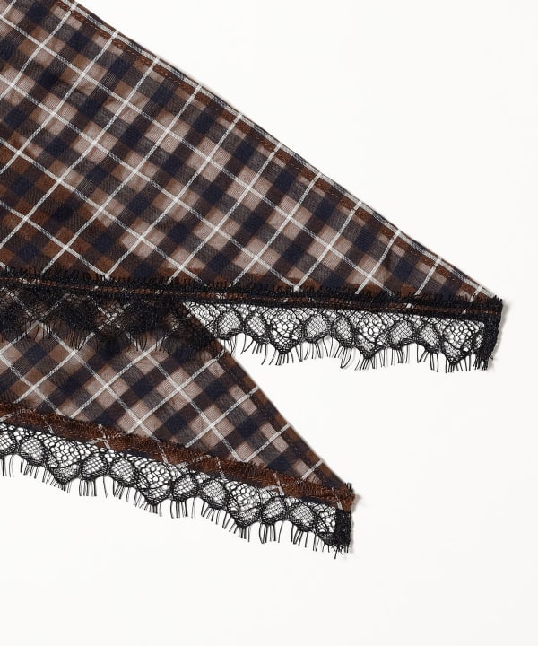 Checked babushka sleeveless shirt