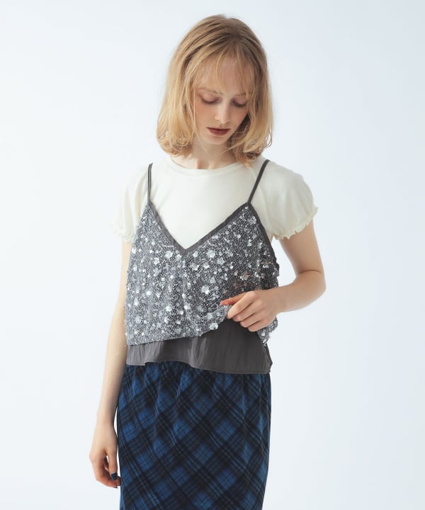 【+10%ポイントUP】スパンコール ビスチェ Model：H172 B73 W57 H88　Size：ONESIZE