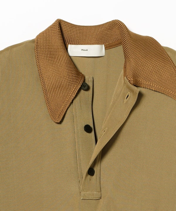 TOGA PULLA / GLOSSY RIB POLO SHIRT