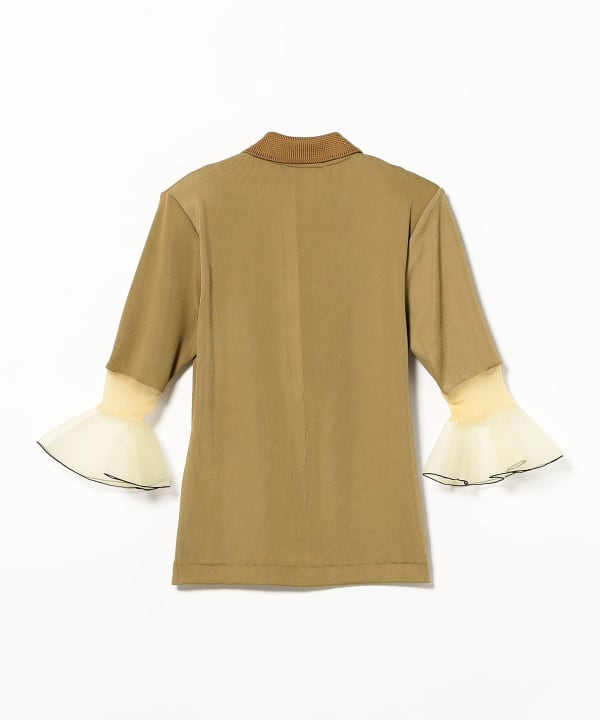TOGA PULLA / GLOSSY RIB POLO SHIRT