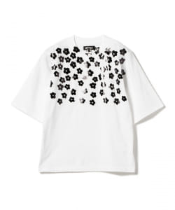 ▲○MIYAO / 箔 フラワー プリント Tシャツ