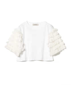 ○FUMIE＝TANAKA × Ray BEAMS / 別注 フリル ショルダー Tシャツ