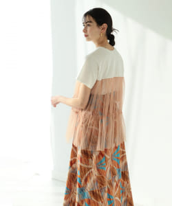 Ray BEAMS / チュール レイヤード Tシャツ