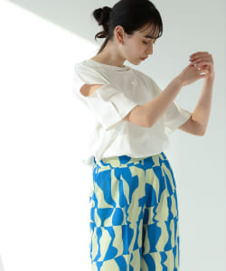 Ray BEAMS / カットアウト スリーブ Tシャツ