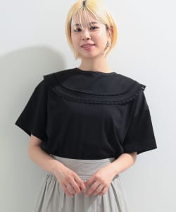Ray BEAMS / レース ツケエリ ハーフスリーブ Tシャツ