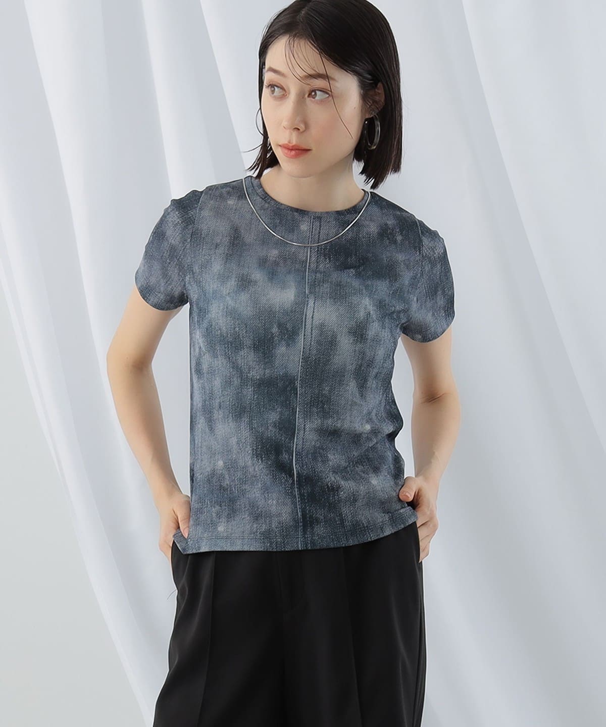 Ray BEAMS（レイ ビームス）デニム プリント Tシャツ（Tシャツ