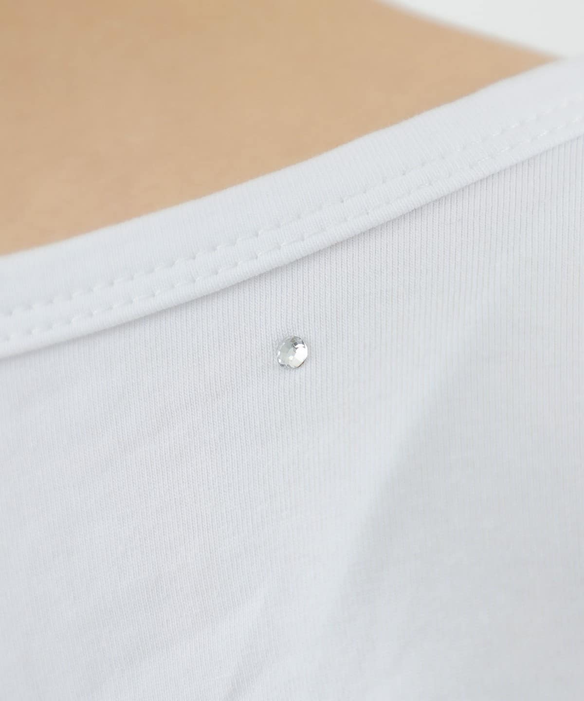 Ray BEAMS - Ray BEAMS / ライン ストーン ストレッチ Tシャツ Ray BEAMS（レイ ビームス）ライン ストーン ストレッチ Tシャツ