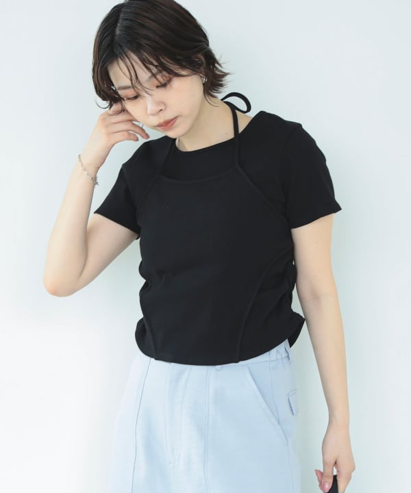 Ray BEAMS（レイ ビームス）リブ キリカエ ホルターネック Tシャツ（Tシャツ・カットソー Tシャツ）通販｜BEAMS