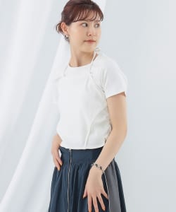 リブ キリカエ ホルターネック Tシャツ