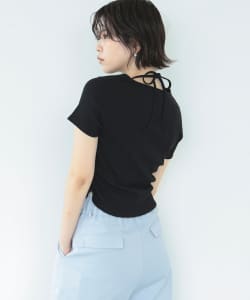 リブ キリカエ ホルターネック Tシャツ