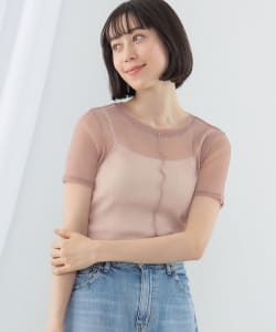 ラメ チュール センターシーム Tシャツ