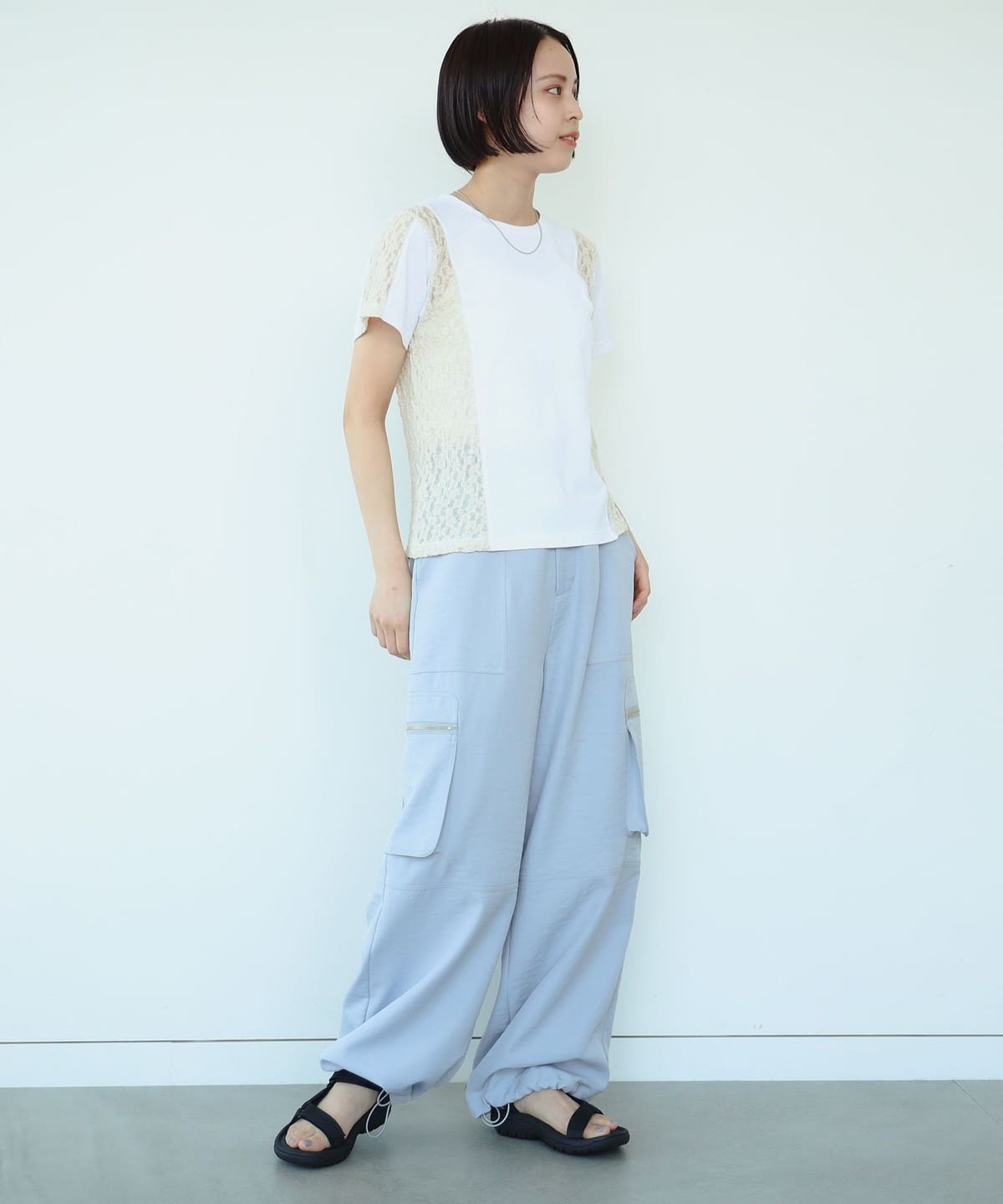 Ray BEAMS（レイ ビームス）サイド レース キリカエ Tシャツ（T