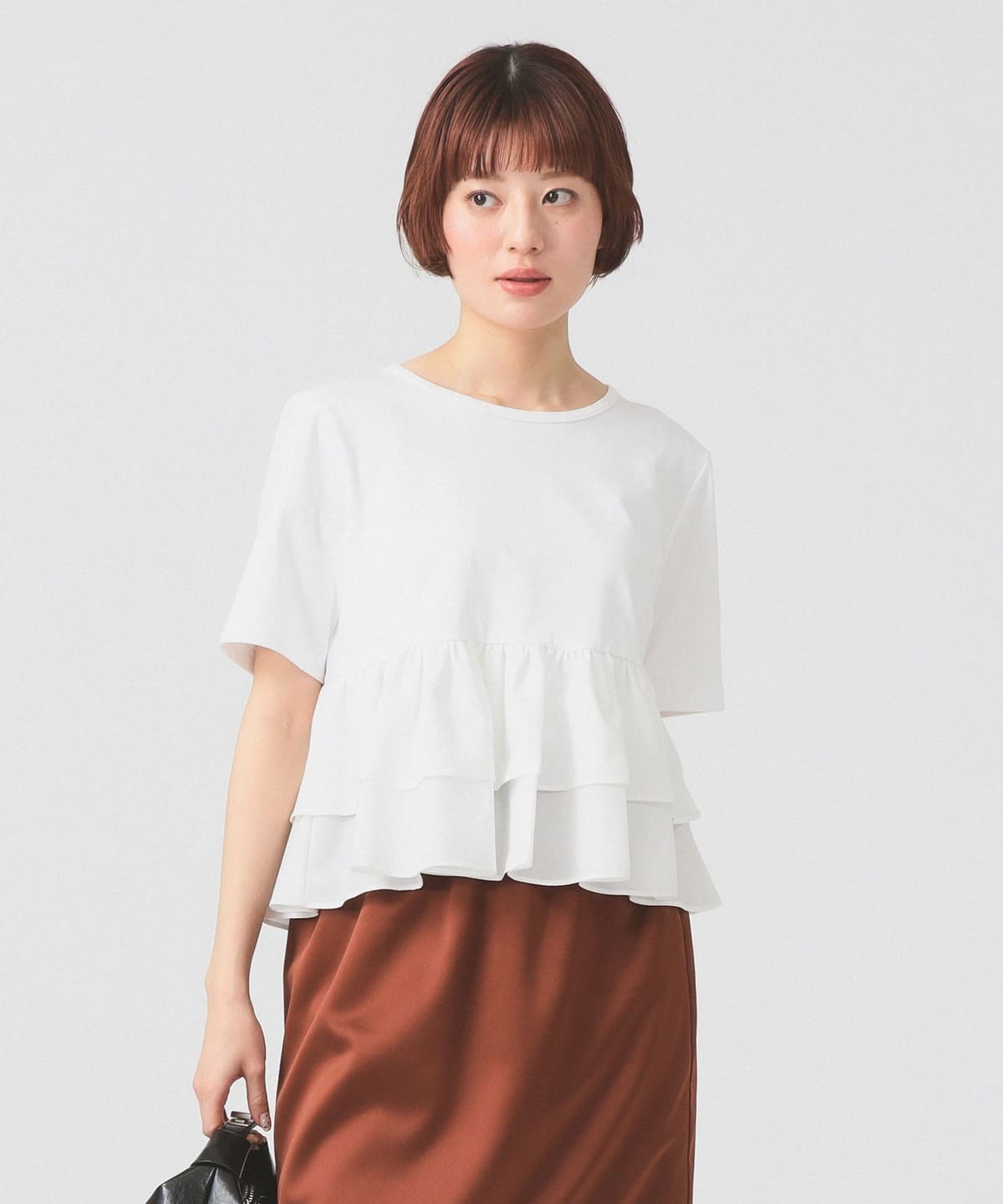 Ray BEAMS（レイ ビームス）ティアード キリカエ クルーネック Tシャツ 