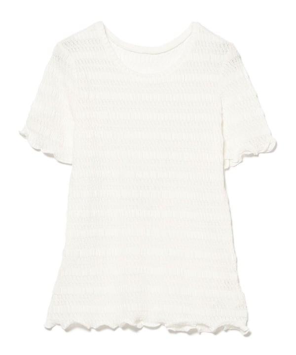 Ray BEAMS（レイ ビームス）シャーリング レース Tシャツ（T