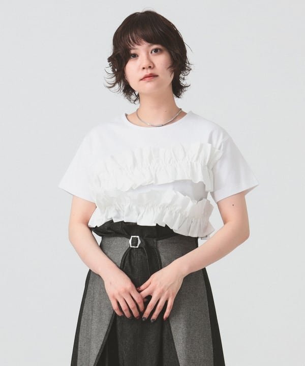 Ray BEAMS（レイ ビームス）RBS / ギャザー フリル Tシャツ（T