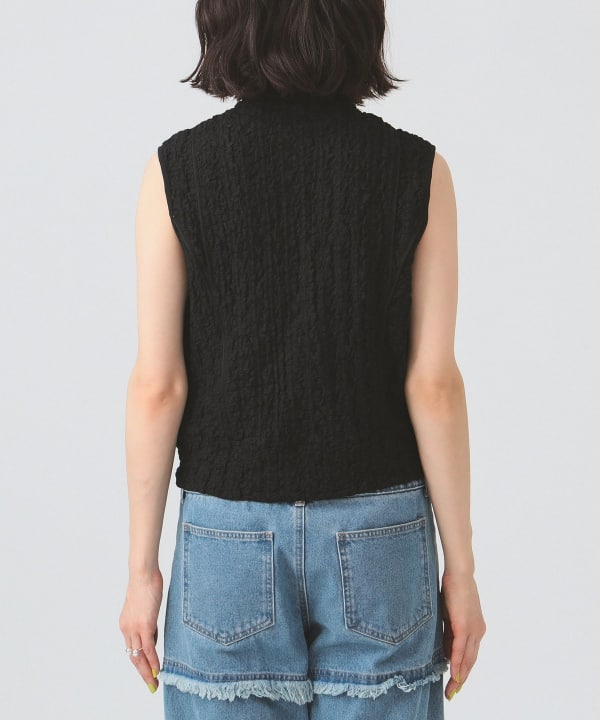 BEAMS WOMEN｜レース ハイネック ジップ ベスト | Rakuten
