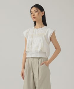 ショルダー パッド フレンチスリーブ Tシャツ