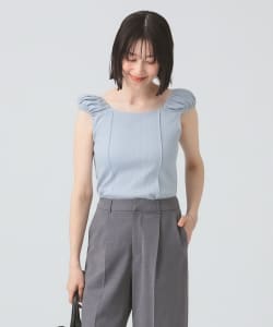 ハリヌキ テレコ フレンチ パフスリーブ Tシャツ