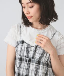 ボーダー レース スリーブ Tシャツ