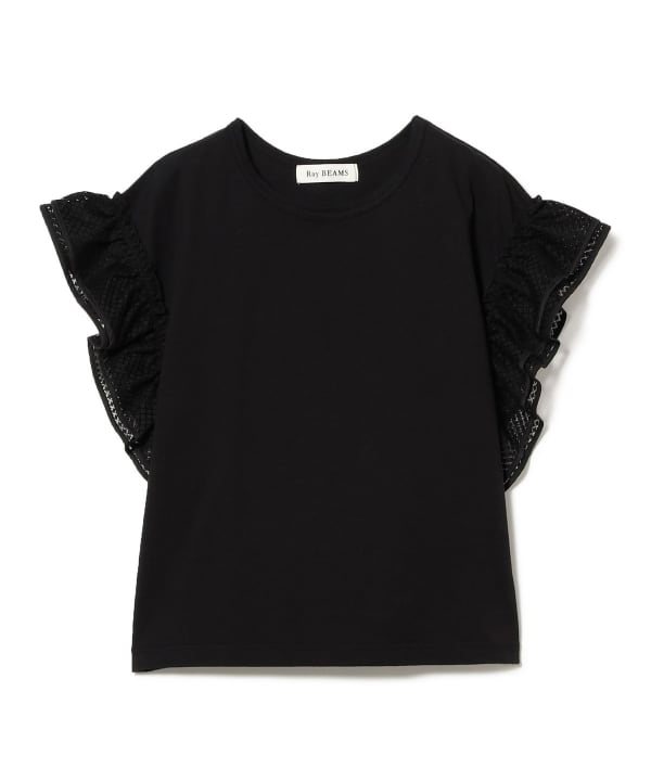 Ray BEAMS（レイ ビームス）レース フリルスリーブ Tシャツ（T