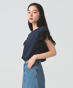 レース フリルスリーブ Tシャツ