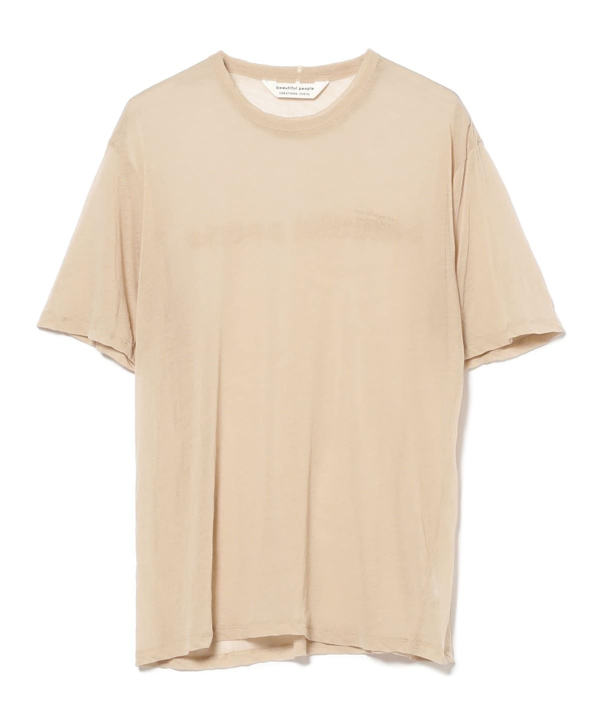 beautiful people ビューティフル ピープル / sheer jersey outline logo T Tシャツ・カットソー WOMEN NUDE BEIGE 38 beautiful people ビューティフル ピープル / sheer jersey outline logo T Tシャツ・カットソー WOMEN NUDE BEIGE 38