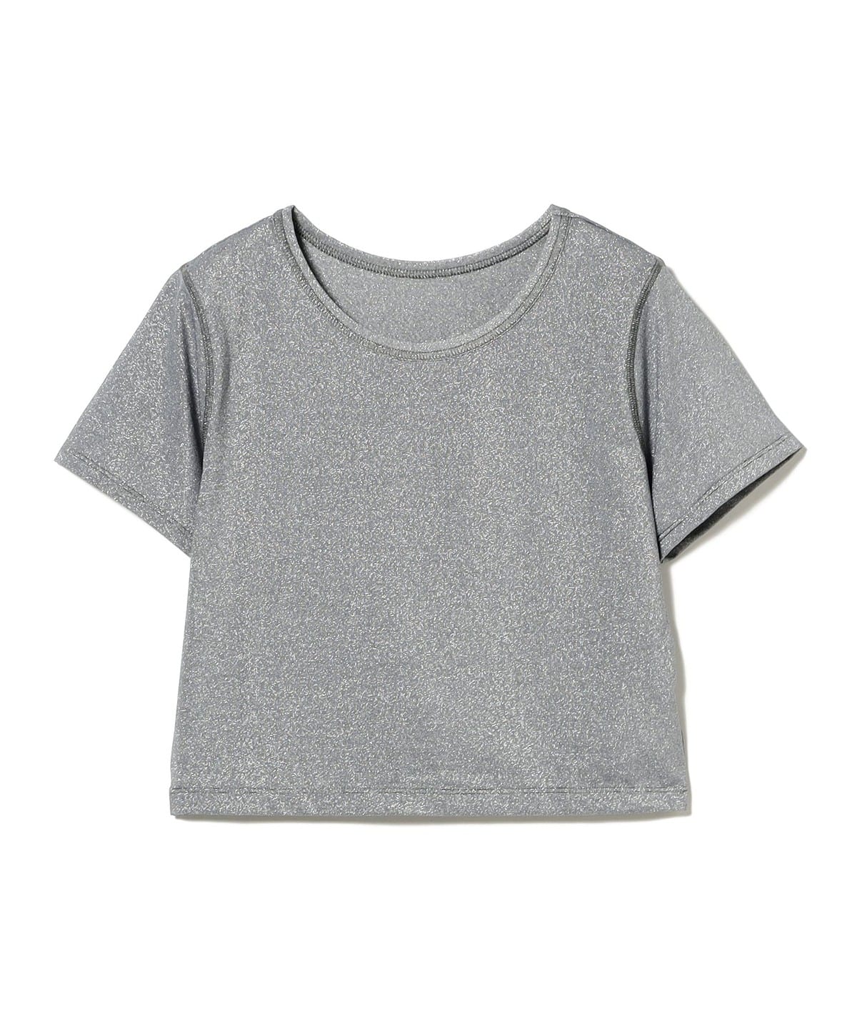 ラメ クロップド クルーネック Tシャツ Tシャツ・カットソー WOMEN GREY ONE SIZE ラメ クロップド クルーネック Tシャツ Tシャツ・カットソー WOMEN GREY ONE SIZE