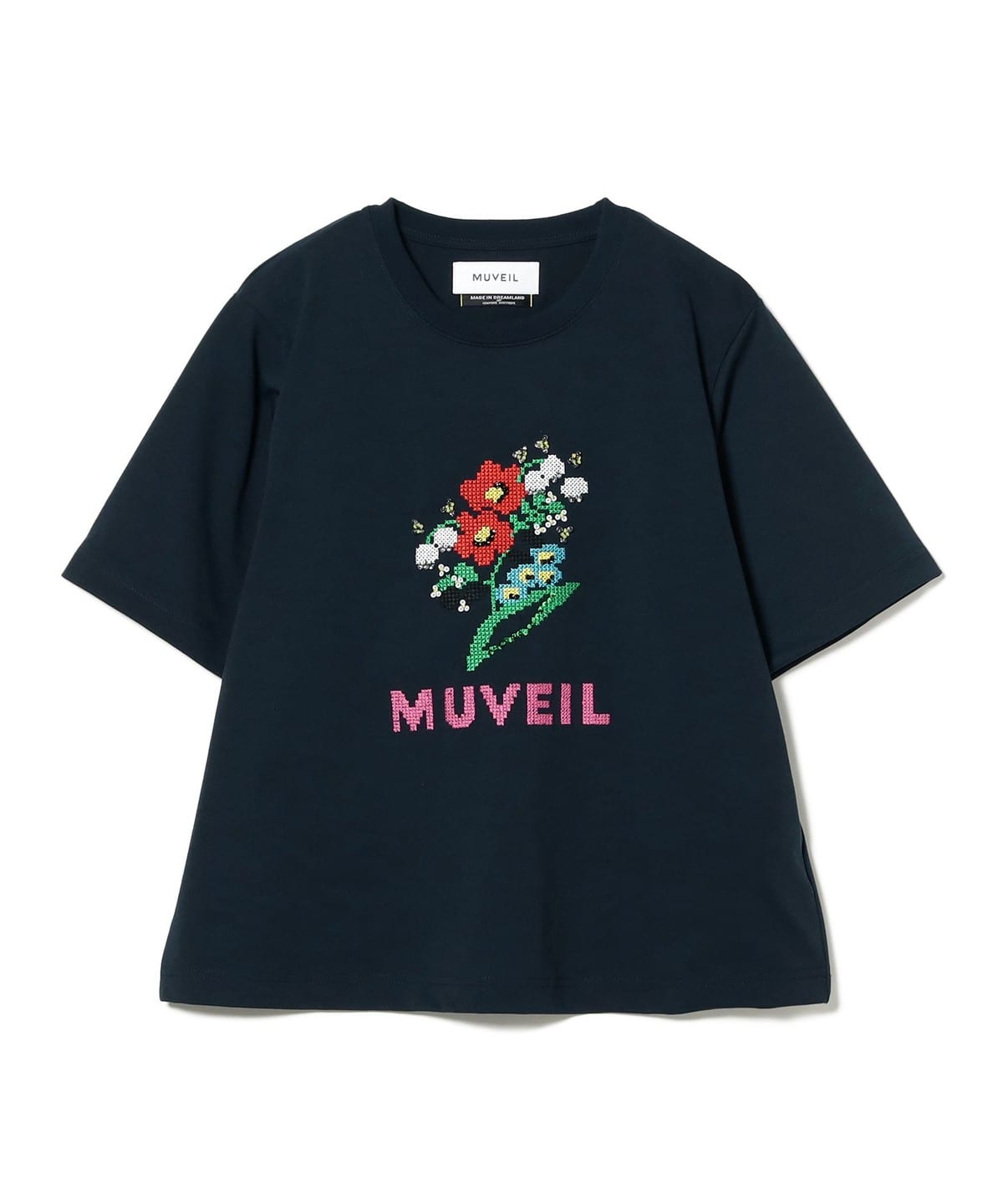 【別注】MUVEIL ミュベール / フラワー ショートスリーブ Tシャツ Tシャツ・カットソー WOMEN NAVY 38 【別注】MUVEIL ミュベール / フラワー ショートスリーブ Tシャツ Tシャツ・カットソー WOMEN NAVY 38